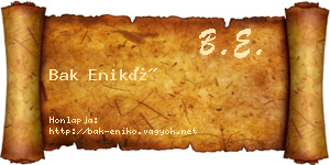 Bak Enikő névjegykártya