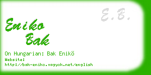 eniko bak business card